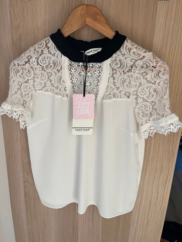 Chemisier blanc et noir Naf Naf taille S neuf