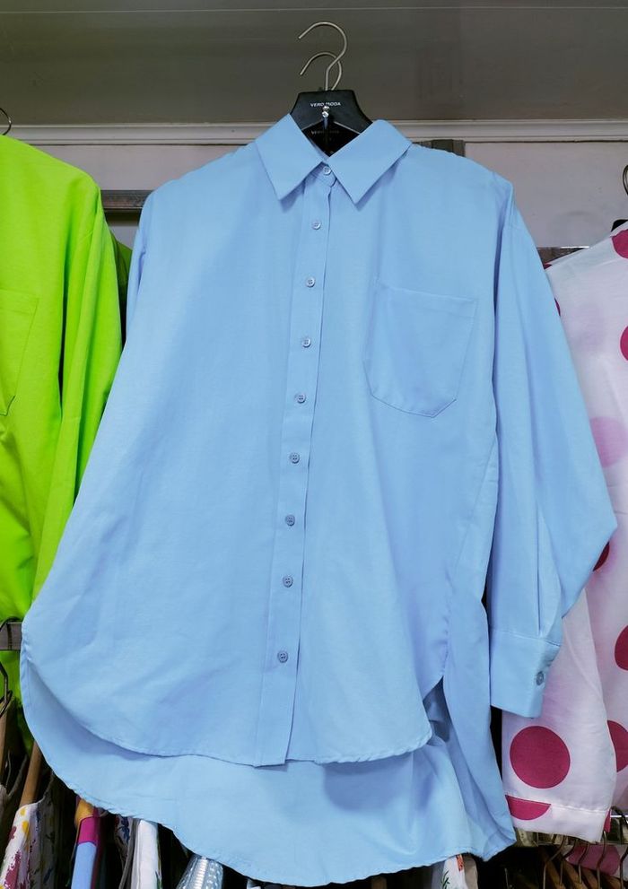 chemise en coton bleu Superbe tissu - photo numéro 2