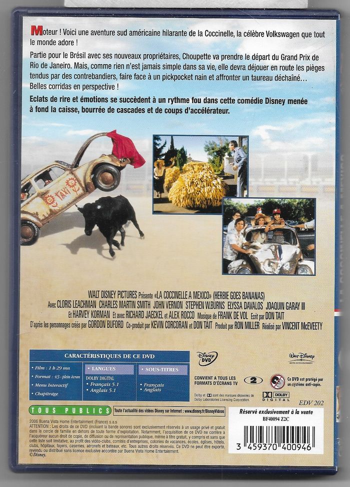 LA COCCINELLE A MEXICO - de Disney / DVD en TBE - VF - photo numéro 2
