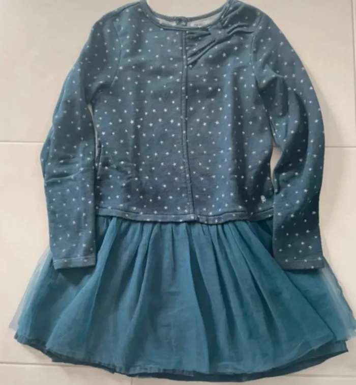 Robe bi-matière manches longues