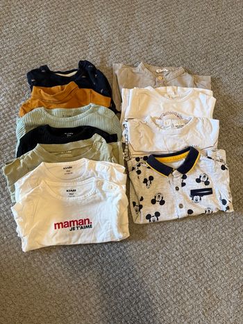 Lot 11 t-shirt manche longue taille 9 mois