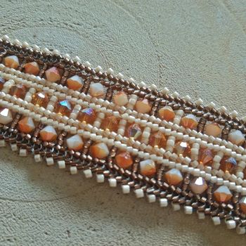 Bracelet manchette tissé perles Création bijoux artisanale