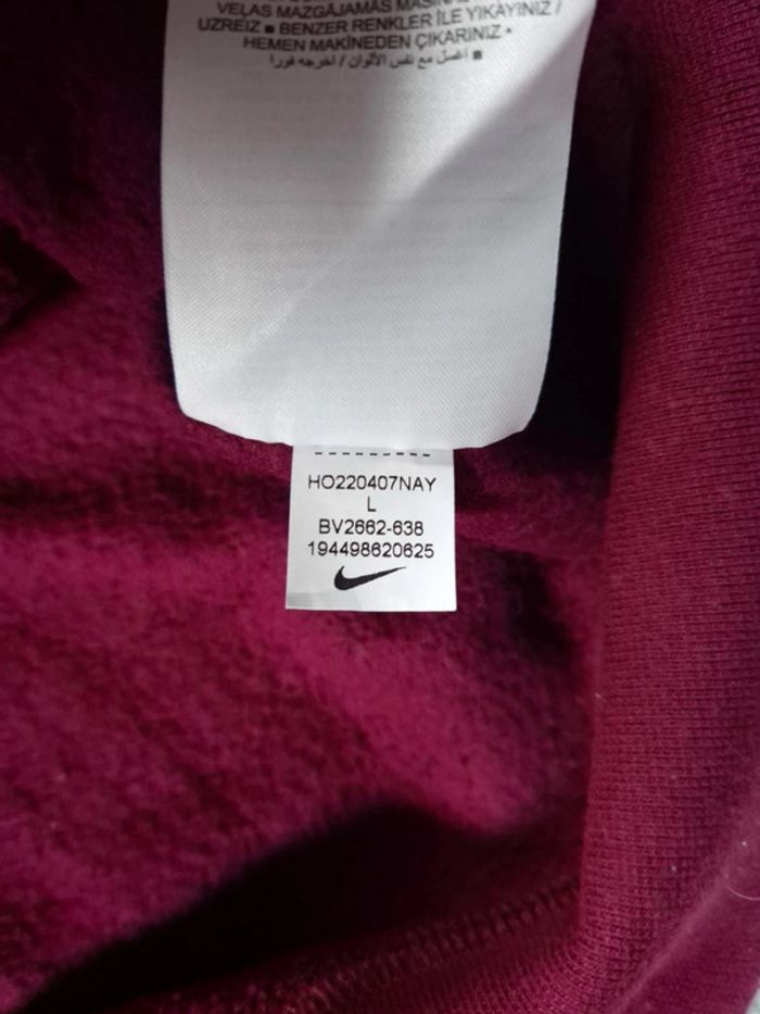 Sweat Nike Club Fleece Crewneck Pull col rond - Bordeaux logo brodé - Taille L Hommes - photo numéro 9
