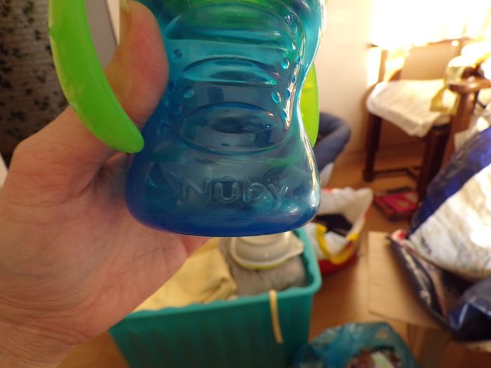 Verre à bec bleu et vert - photo numéro 3