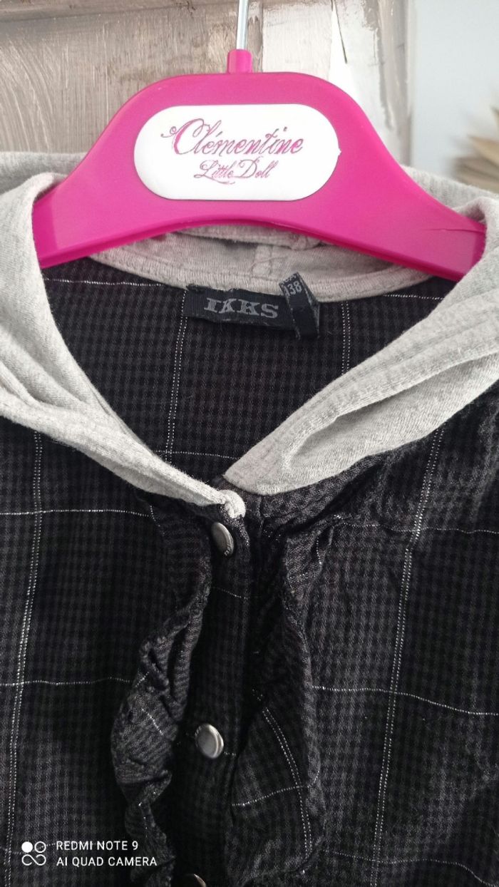 Robe grise a carreaux IKKS taille 10 ans très bon état - photo numéro 3