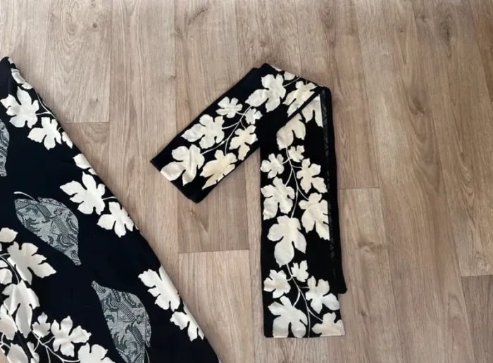 Multi pantalon fluide pour l’été noir, imprimé blanc femme, taille 1/36 - photo numéro 2