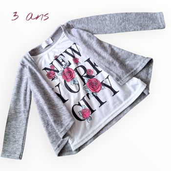 🎸 Joli pull Rock & Roll bi-matière  🎸