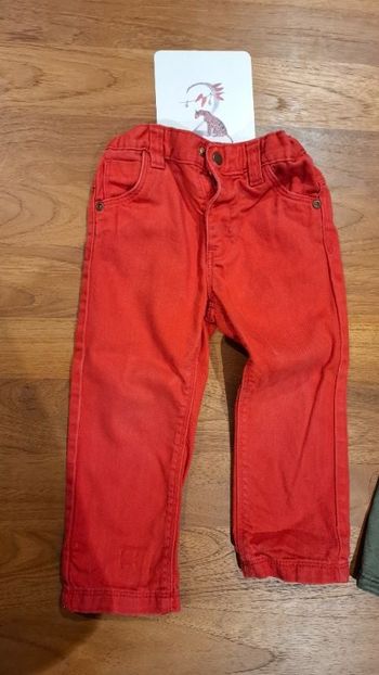 Pantalon jean rouge _ 2 ans _ vertbaudet