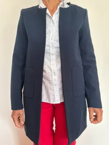 veste de tailleur cintrée bleu marine kiabi taille 38