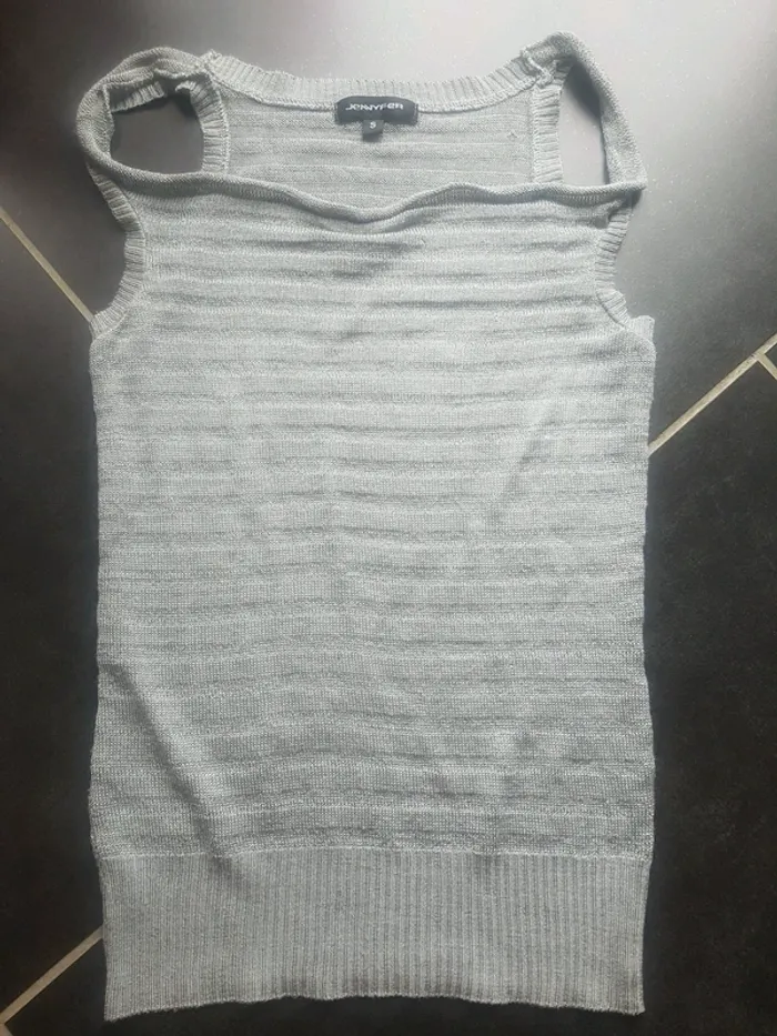Debardeur gris effet pailleté