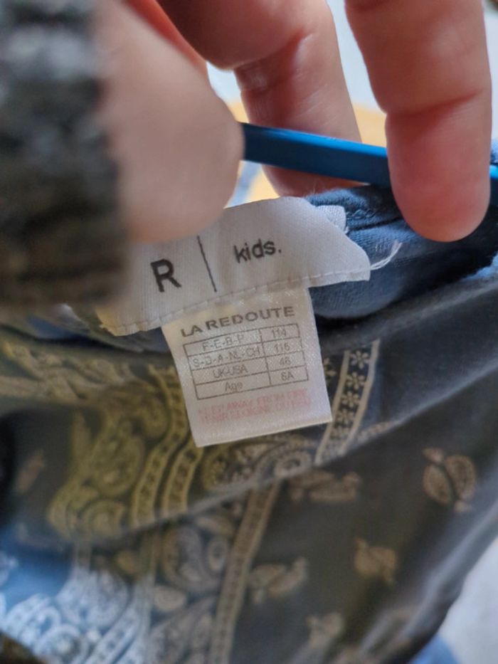 T-shirt bleu corail motif bandana baroque la redoute 6 ans - photo numéro 4