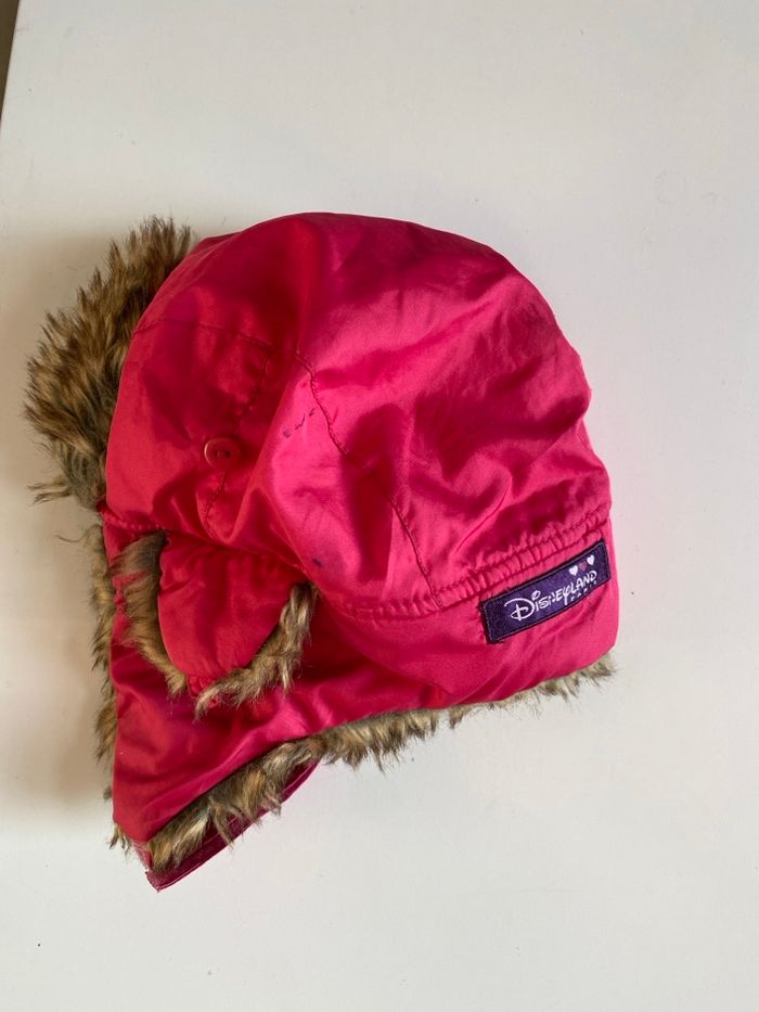 Chapka rose avec fausse fourrure et motif Minnie - photo numéro 2