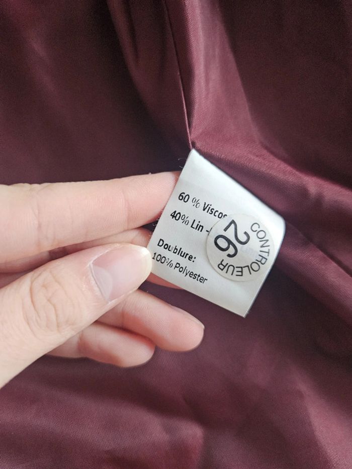 Veste blazer zippée femme - Taille 46 / XXXL - Phildar - Bordeaux - photo numéro 4