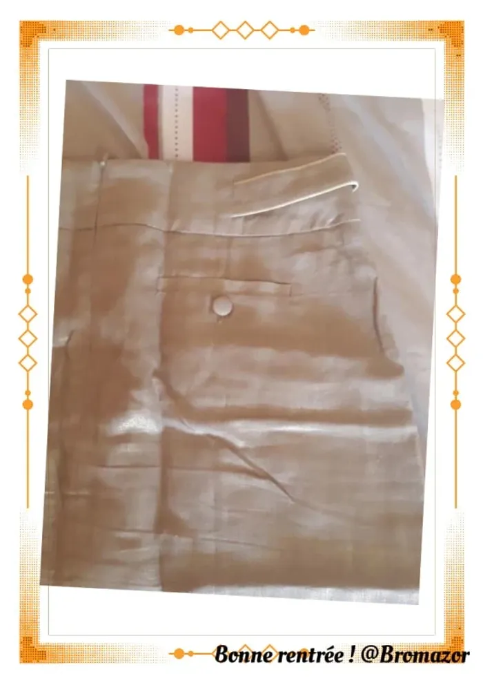 Jupe en lin aspect doré 123 taille 40 - photo numéro 4