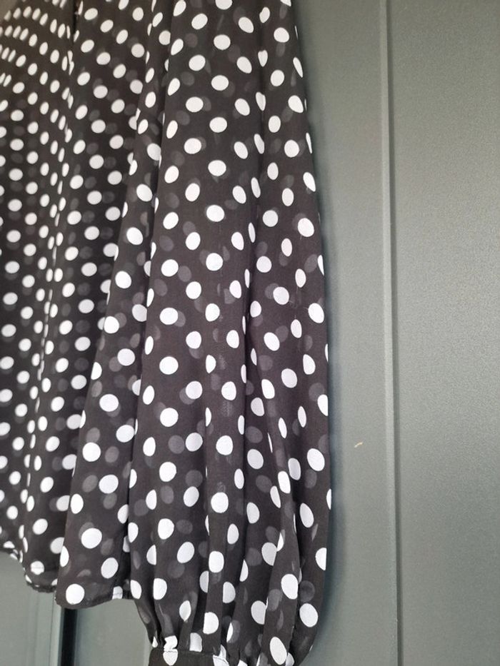 Blouse transparente noir a pois - photo numéro 6