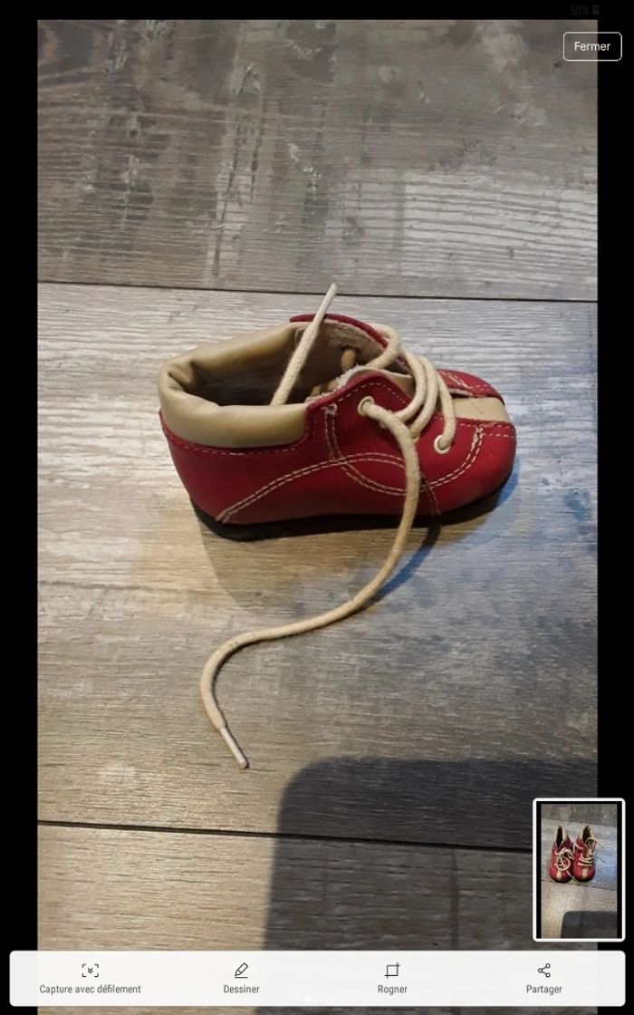 Chaussures rouge à lacet bébé - photo numéro 2