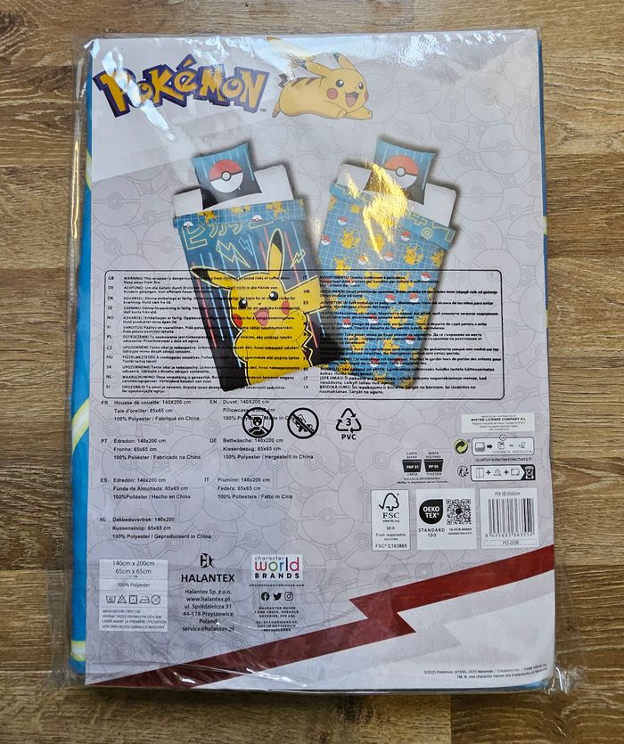 Parure de lit simple  (housse de couette + taie d'oreiller) - Pikachu - Pokémon - photo numéro 3