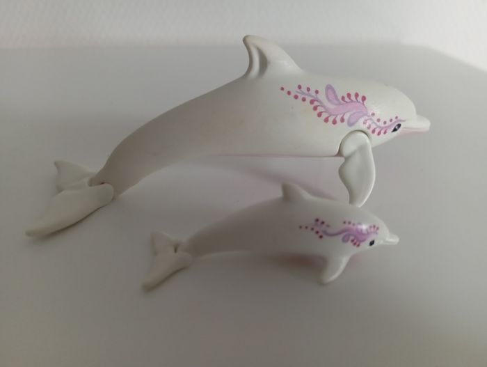 Playmobil dauphin blanc avec sont bébé - photo numéro 3