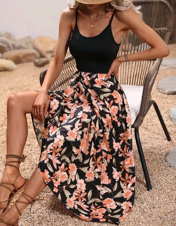 Robe longue à fleurs