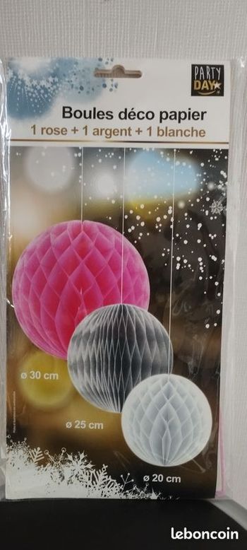 Boules à suspendre en papier alvéolé Neuf