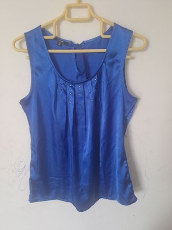 Blouse satiné bleu Kiabi Taille 38