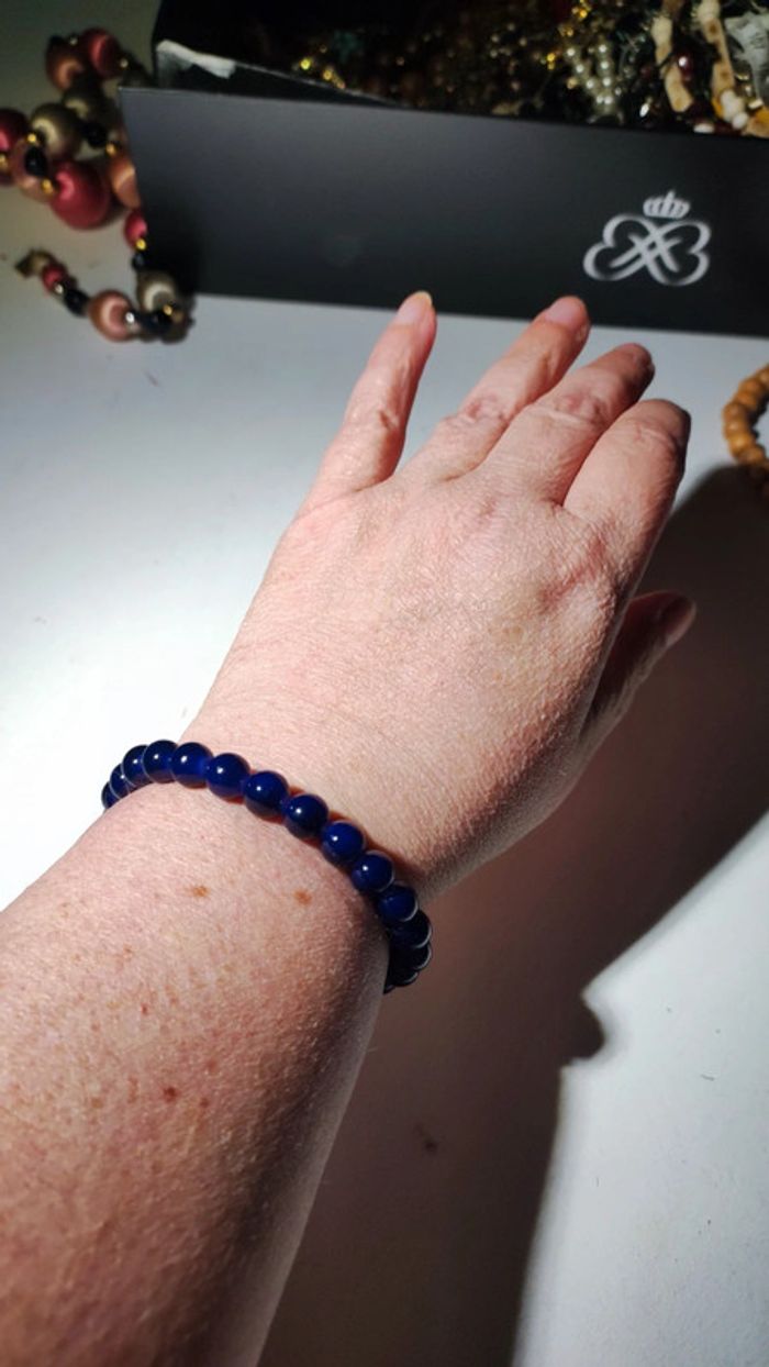 Bracelet pierres bleu roy - photo numéro 3