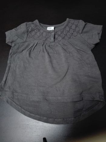 Tshirt tunique gris broderie