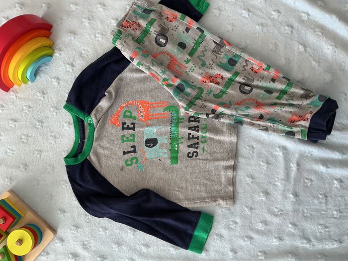 pyjama 2 pièces en coton gris marine à motifs 18/24 mois primark - photo numéro 4