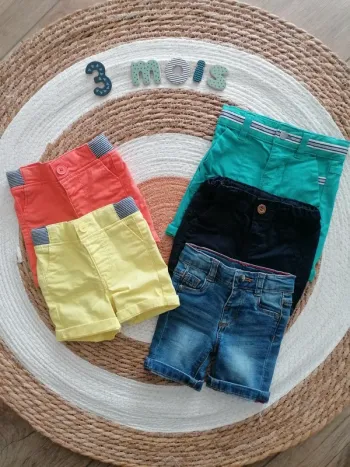 Lot de 5 shorts bébé garçon - 3 mois