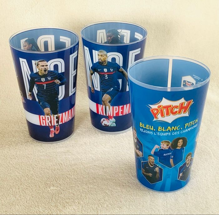 Lot 3 gobelets en plastique Futbol France