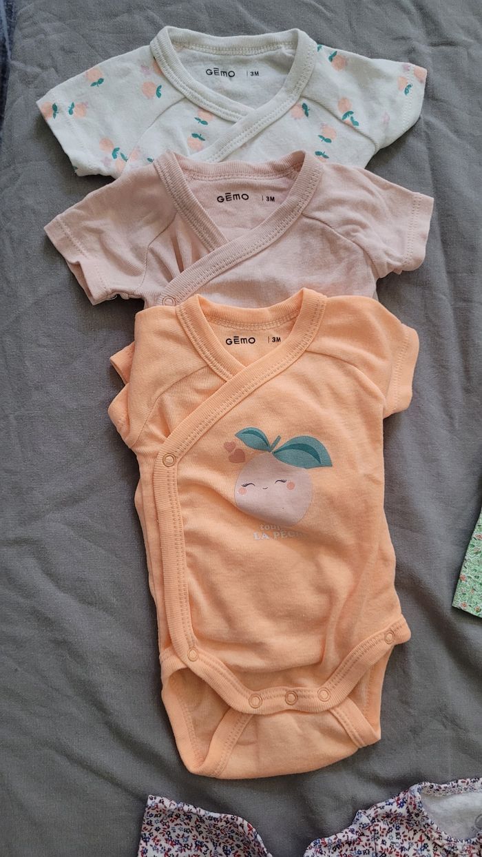 Lot de 6 body manche courte 3 mois - photo numéro 4