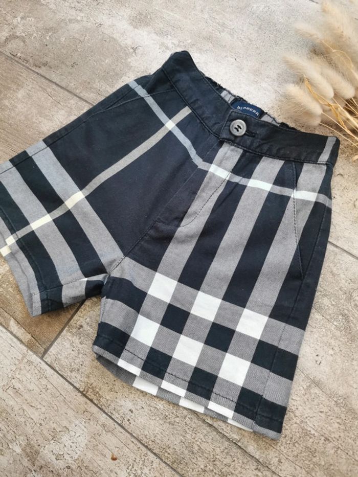 🌹Burberry très joli short/Bermuda bébé garçon coton noir rayé blanc gris 6mois - photo numéro 14
