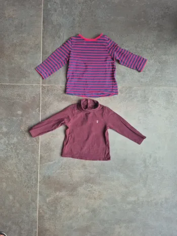 2 hauts manches longues 12 mois