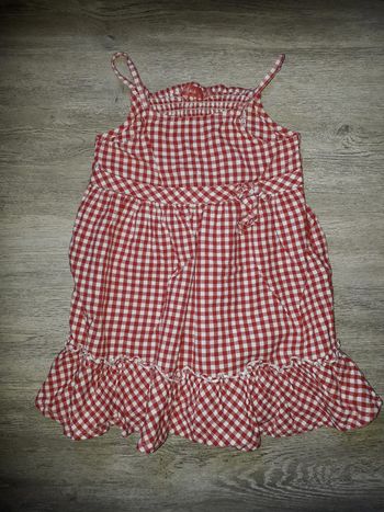 robe à carreaux vichy rouge et blanche tissaia taille 18 mois