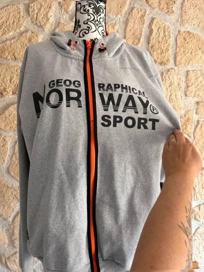 Veste zippée à capuche Geographical Norway Sport grise XL - photo numéro 3