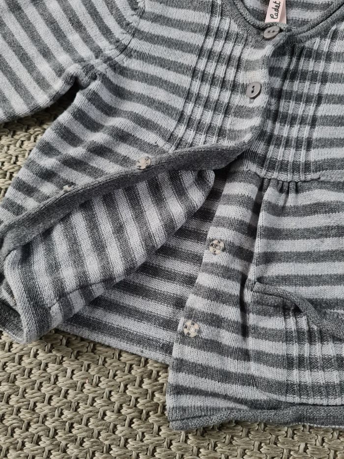 Gilet rayé gris - 24 mois - photo numéro 7