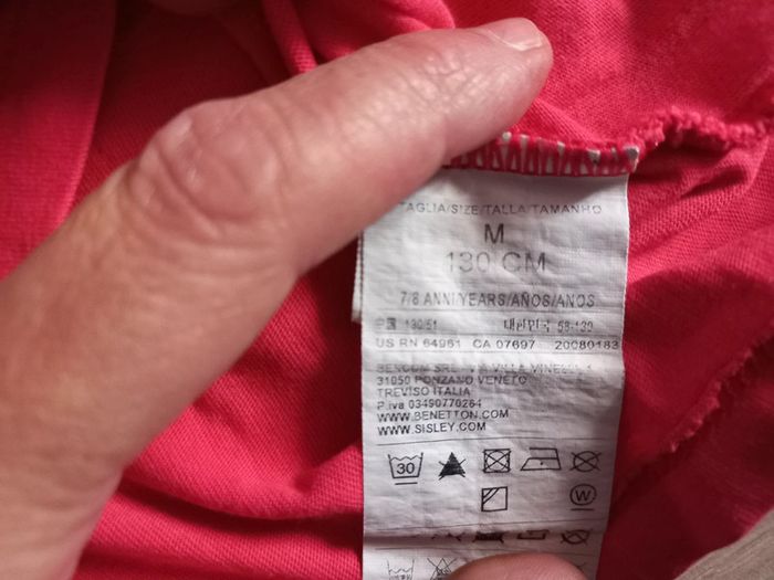 Tee-shirt longues manches 'Benetton' 7/8ans - photo numéro 3