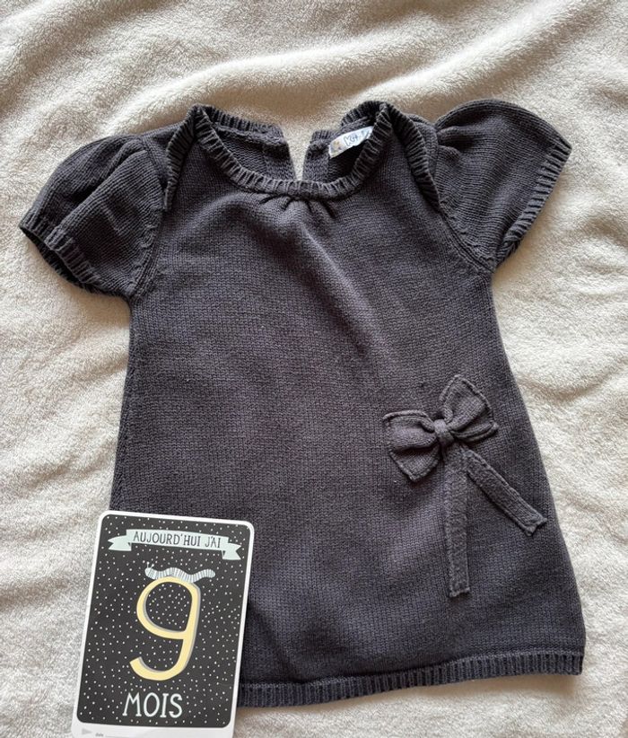 Robe en maille gris foncée