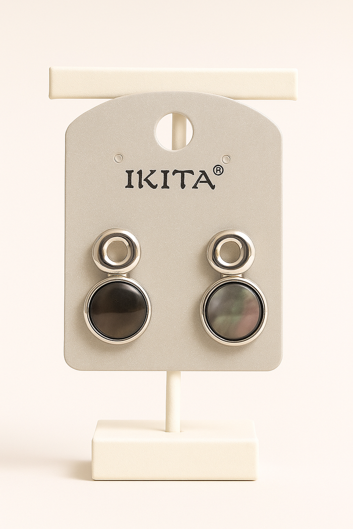 Boucle d'oreille neuf de marque Ikita, en acier inoxydable.