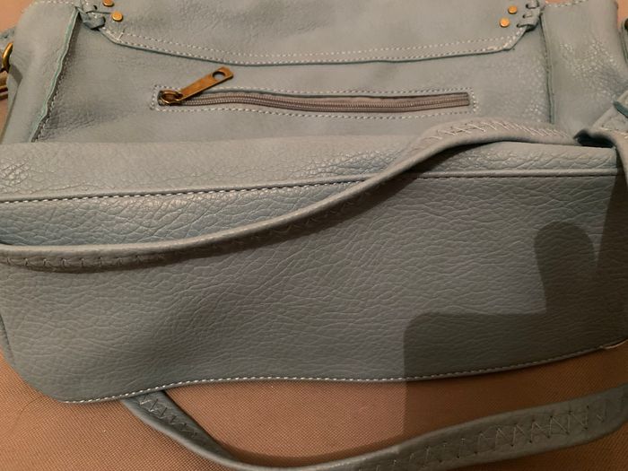 Sac bleu imitation cuir - photo numéro 3