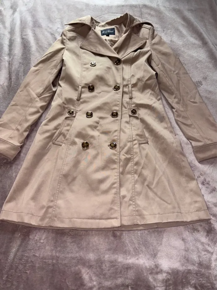 Trench femme taille 38 beige en très bon état - photo numéro 7