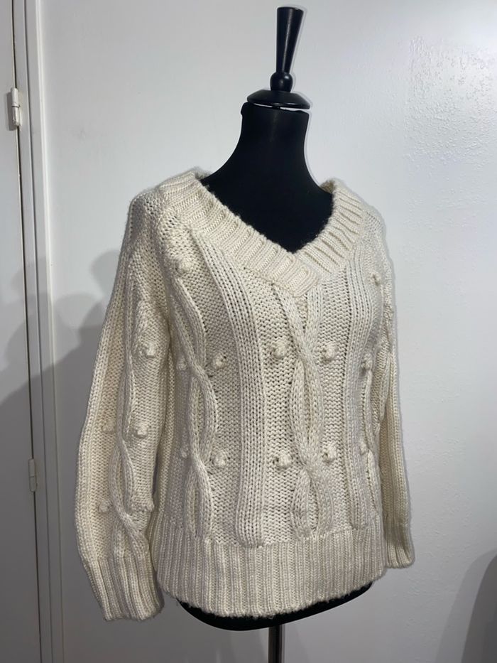 Pull d’hiver Monoprix blanc cassé