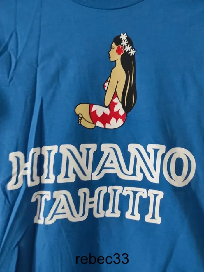 T-shirt double face logo Hinano tahiti bleu - photo numéro 2