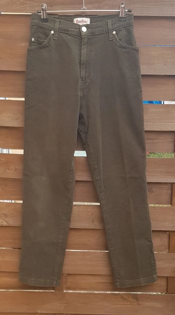 Jean hiver mom kaki foncé