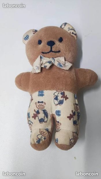 Peluche doudou hochet ours nounours ajena
