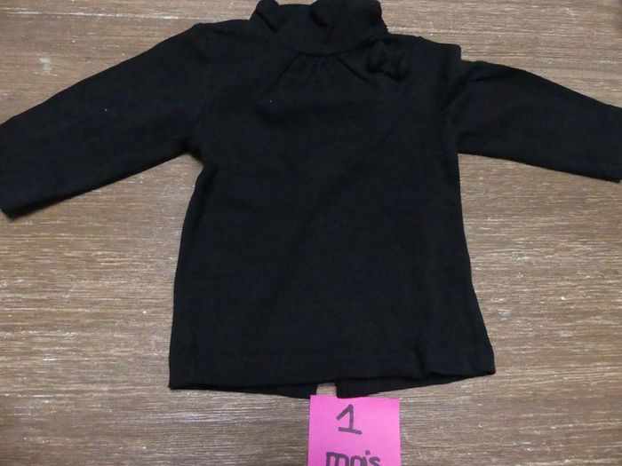 Lot 3 t shirts col roulé noir rose