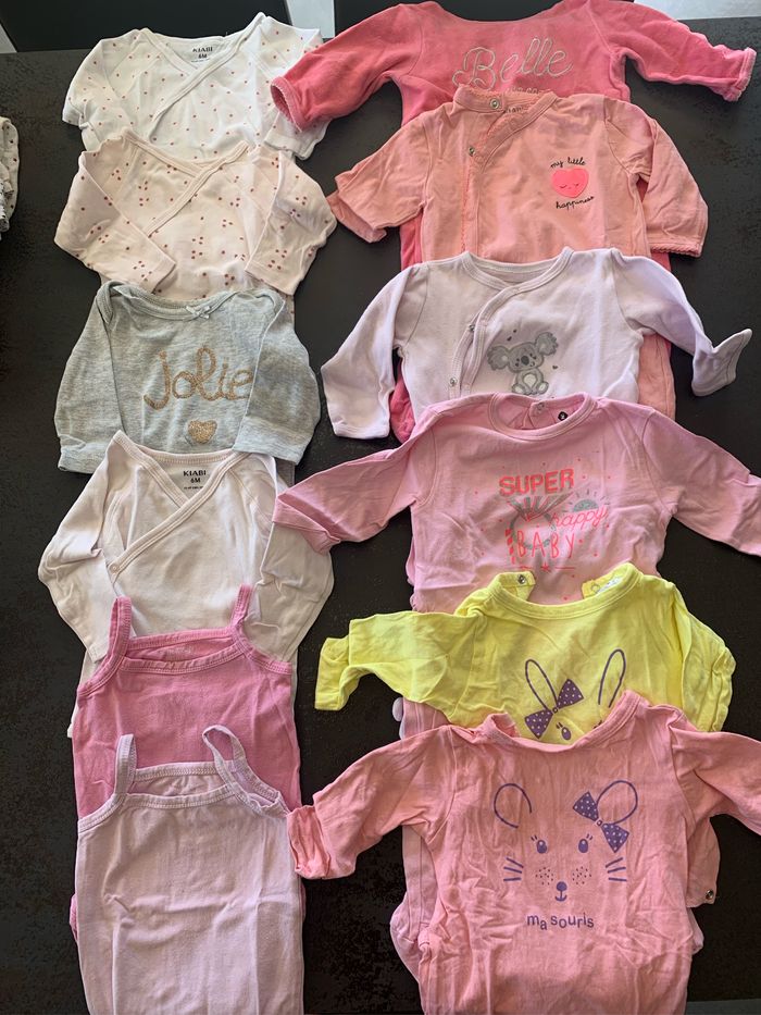 Bodys et grenouillères 6 mois 12 pièces fille - photo numéro 2