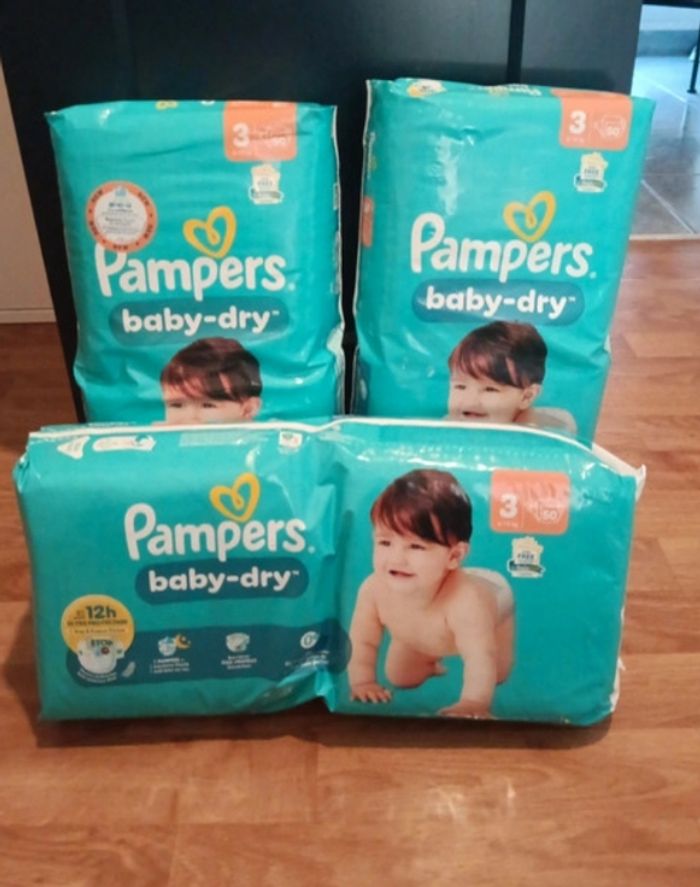 Lot de 3 paquets de couches Pampers taille 3 - photo numéro 3