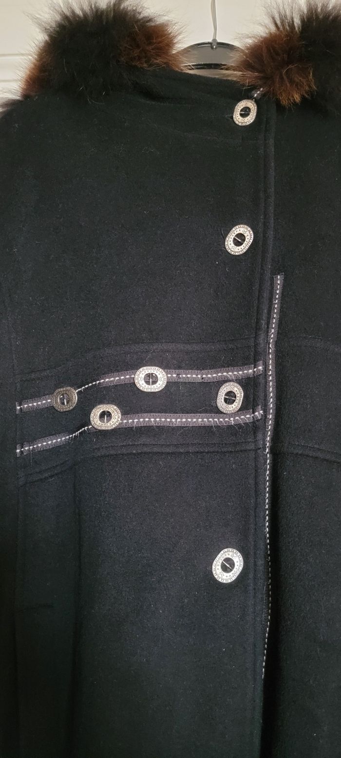 Beau manteau "Et Dieu créa la femme" noir mi-long taille 44 #style slave laine et cachemire - photo numéro 6