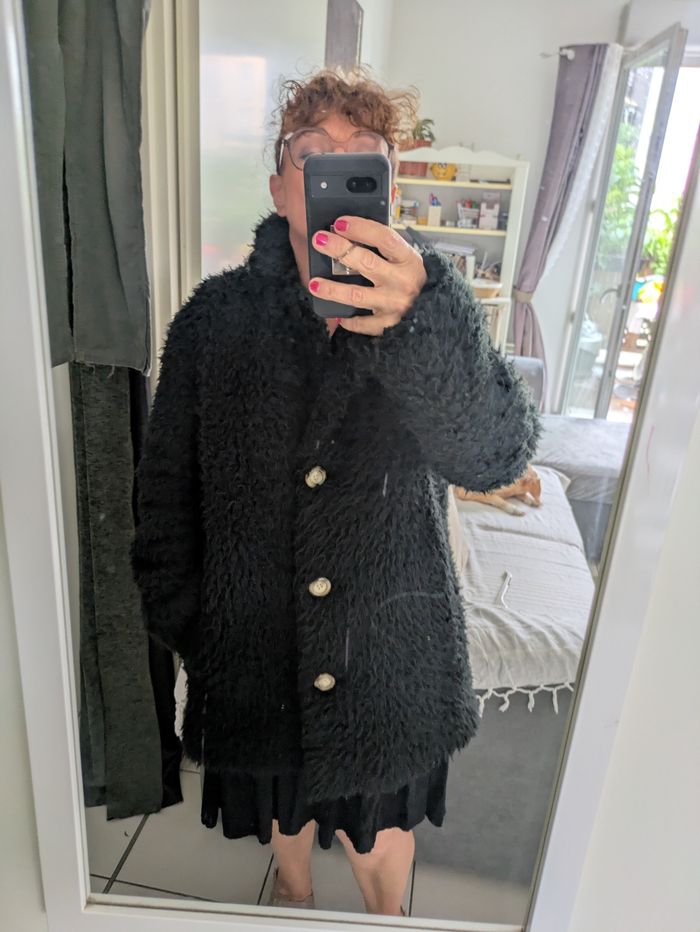 Manteau pilou noir Monoprix 40 - photo numéro 7